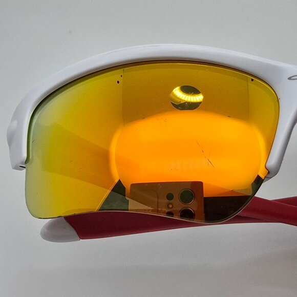 Oakley OO9200-03 Quarter Jacket White Frame Fire Iridium Lens Sunglasses Kids - Picture 13 of 13